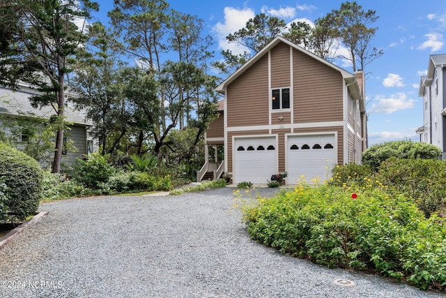 view of front facade with a garage