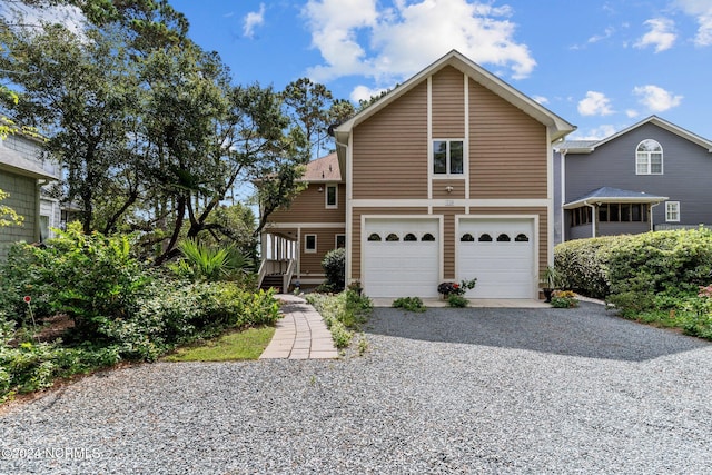 front facade with a garage