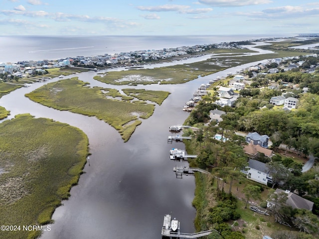 114 SW 21st St, Oak Island, NC 28465 - aerial view featuring a water view