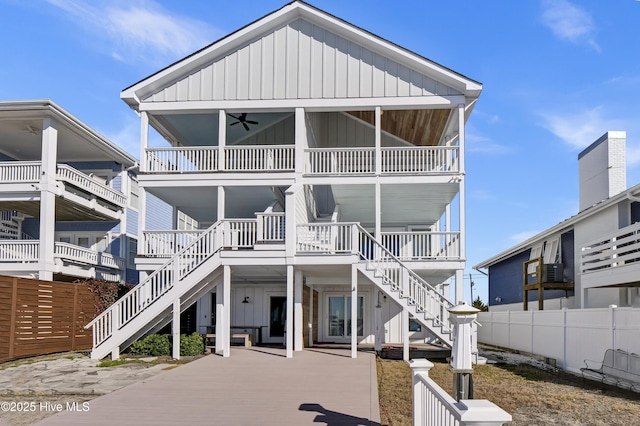 raised beach house with covered porch