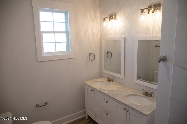 bathroom with vanity and toilet