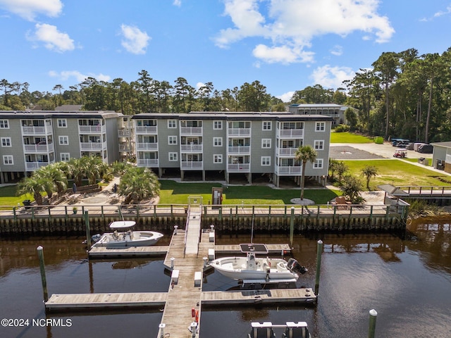 view of property with a water view