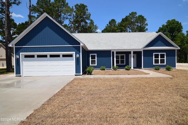 view of front of house with a garage