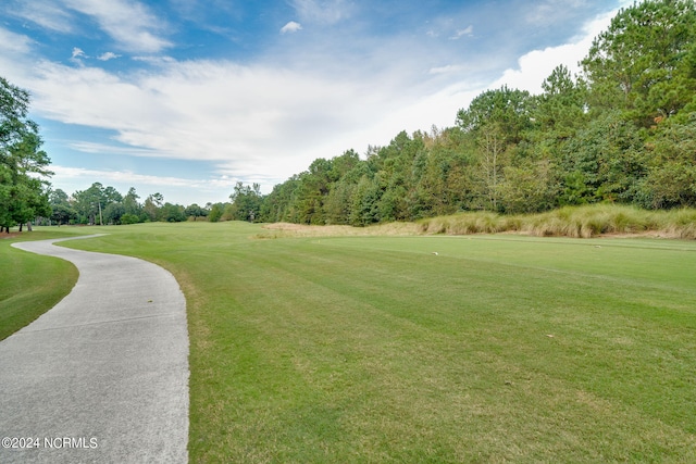 view of property's community featuring a lawn