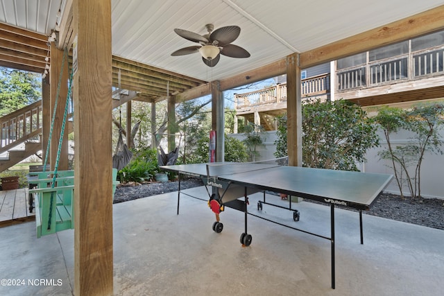 view of patio / terrace featuring ceiling fan