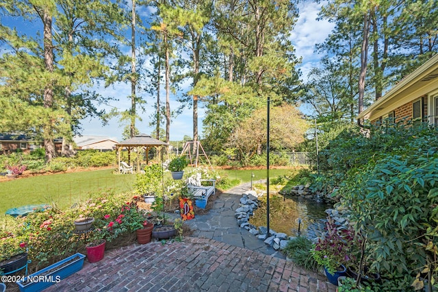 view of patio with a gazebo