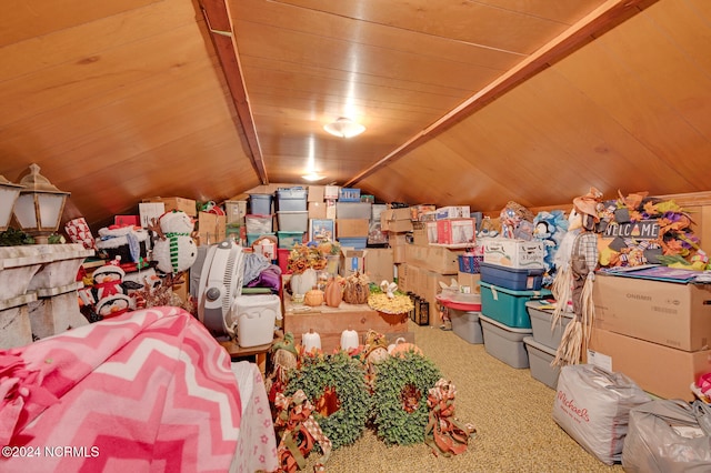 view of unfinished attic