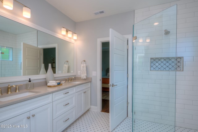 572 Hearthside Dr SE, Bolivia, NC 28422 - ensuite bathroom featuring a walk in shower and double vanity