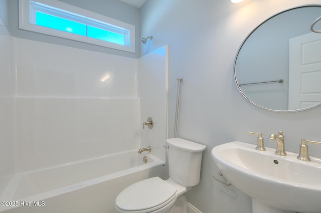 572 Hearthside Dr SE, Bolivia, NC 28422 - bathroom featuring a sink, toilet, and shower / bathtub combination