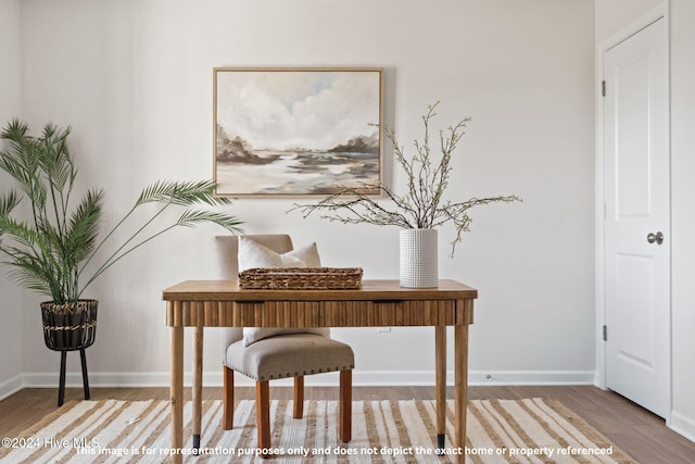 office featuring hardwood / wood-style floors