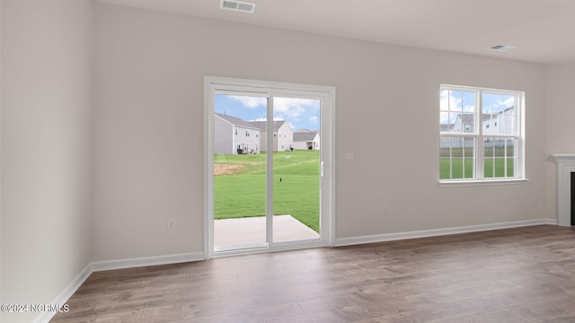 interior space featuring light hardwood / wood-style flooring and a wealth of natural light