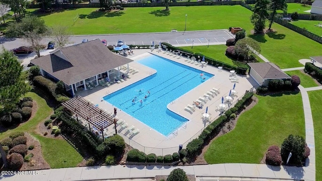 pool featuring fence