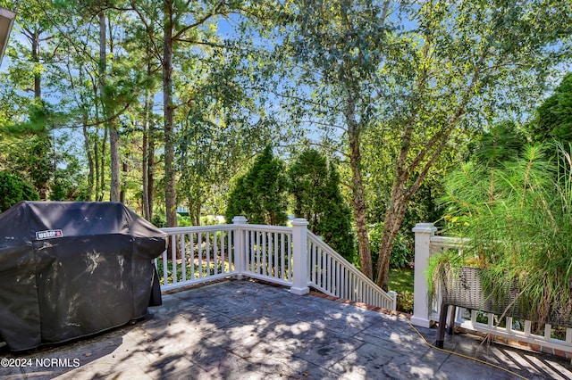 view of patio featuring area for grilling