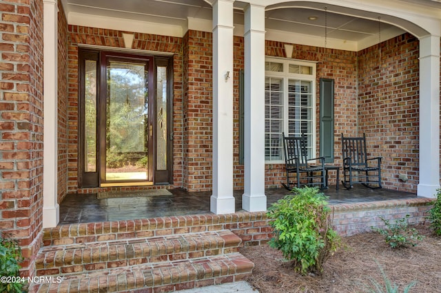 property entrance with a porch