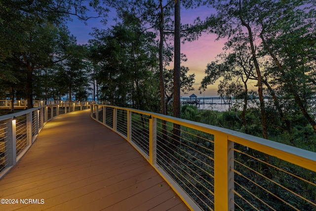 view of deck at dusk