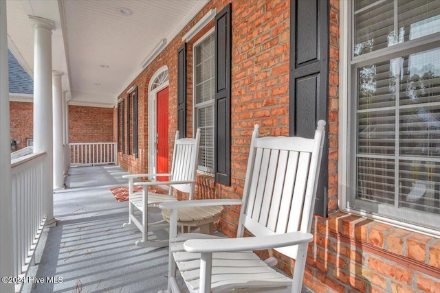 balcony with covered porch