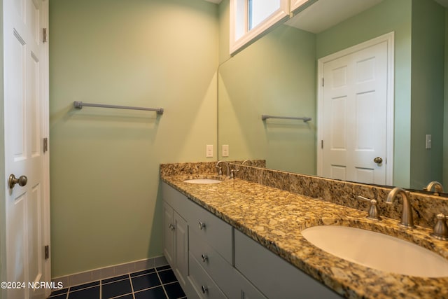 bathroom featuring vanity and tile patterned floors