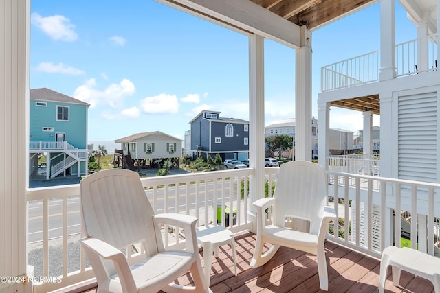 balcony with a residential view