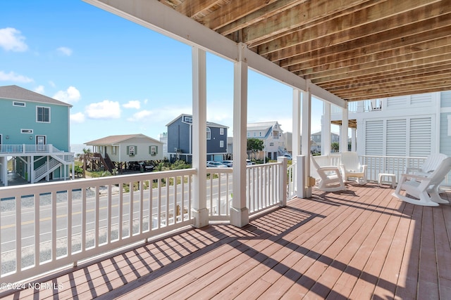 deck featuring a residential view