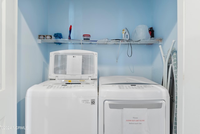 laundry area featuring washer and dryer