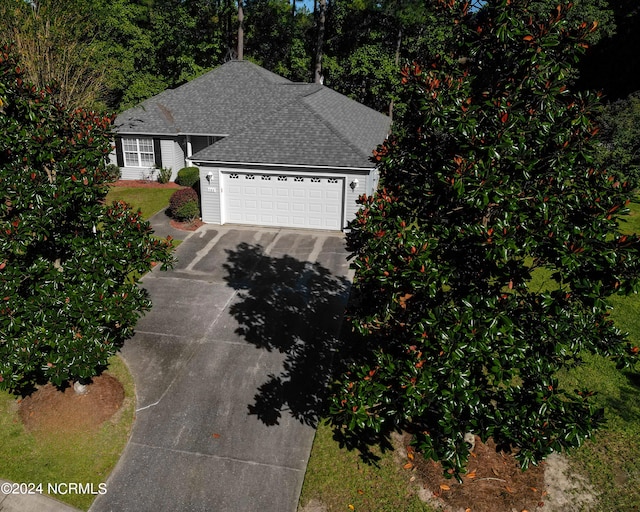 view of front of house with a garage