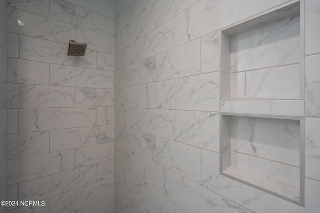 interior details with tiled shower