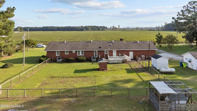 bird's eye view featuring a rural view