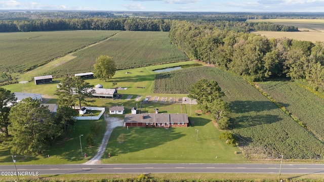 drone / aerial view with a rural view