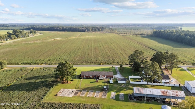 drone / aerial view featuring a rural view