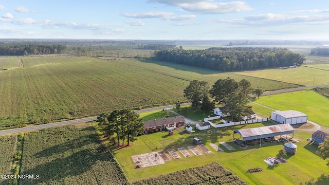 aerial view featuring a rural view