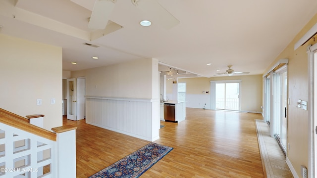 hall featuring light hardwood / wood-style flooring