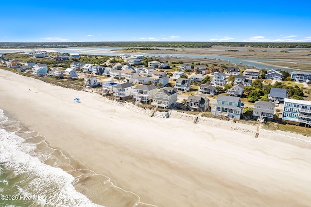 6615 W Beach Dr, Oak Island, NC 28465 - aerial view of residential area with expansive beach