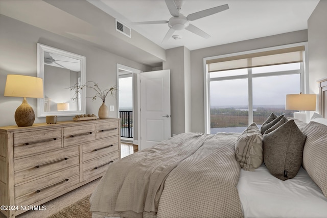 14 Grace St Unit 1111, Wilmington, NC 28401 - bedroom featuring a ceiling fan and visible vents