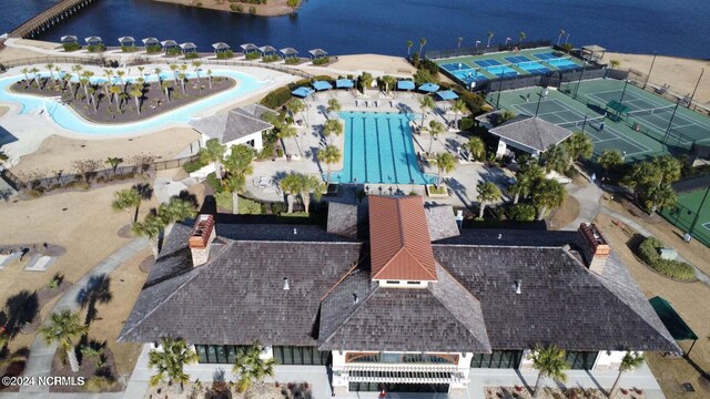 8711 Compass Pointe W Wynd Wynd NE, Leland, NC 28451 - birds eye view of property with a water view
