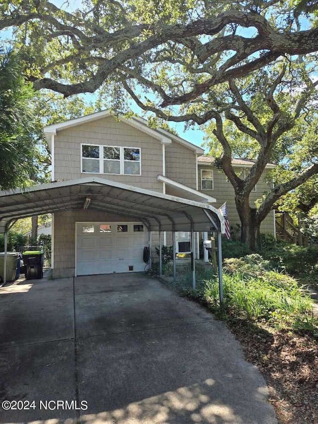 view of home's exterior with a carport