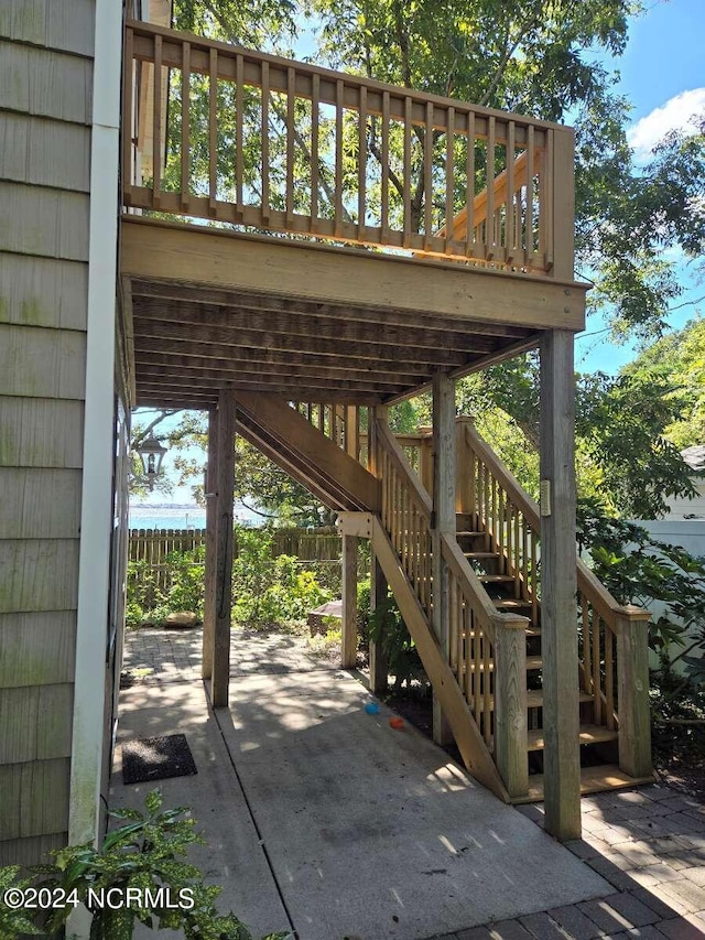 view of patio / terrace featuring a wooden deck