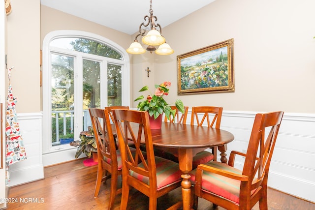 dining area featuring hardwood / wood-style flooring