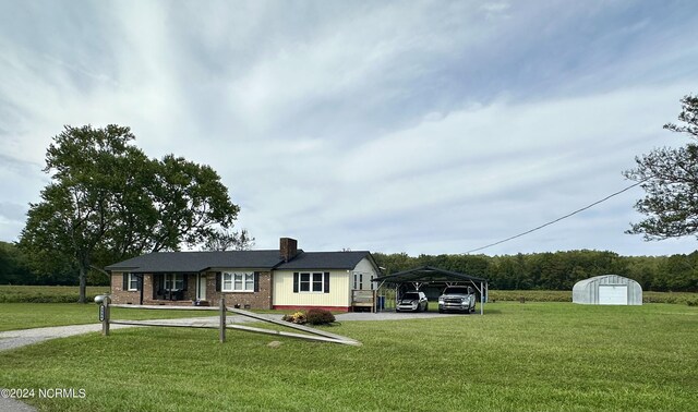 single story home featuring a porch