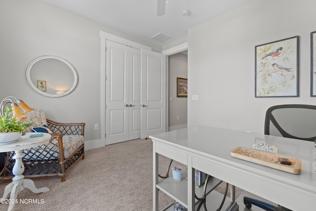 2537 St James Dr SE Unit 303, Southport, NC 28461 - carpeted office with a ceiling fan and baseboards