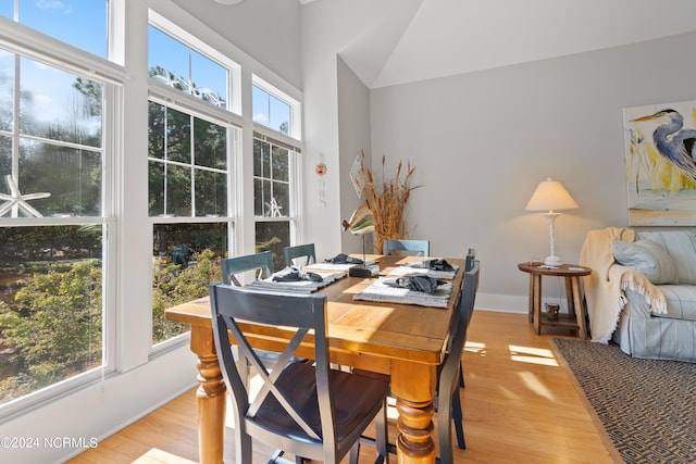 dining area featuring light hardwood / wood-style flooring