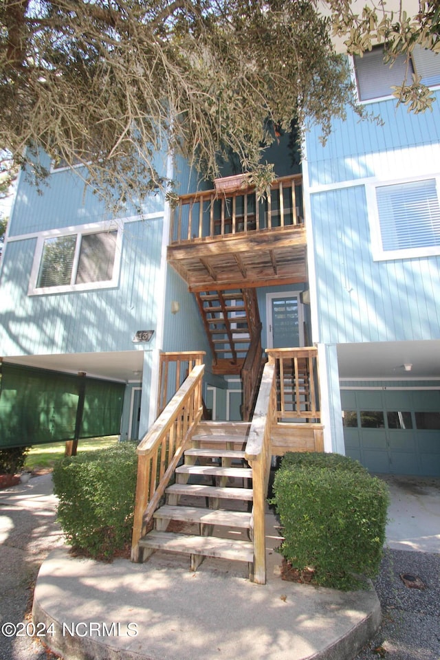 exterior space featuring a garage