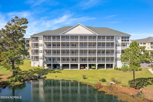 view of property with a water view