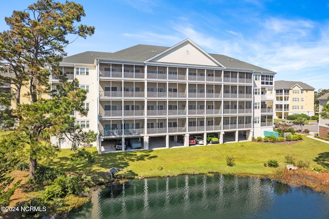 view of property with a water view