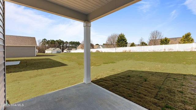 view of yard featuring fence