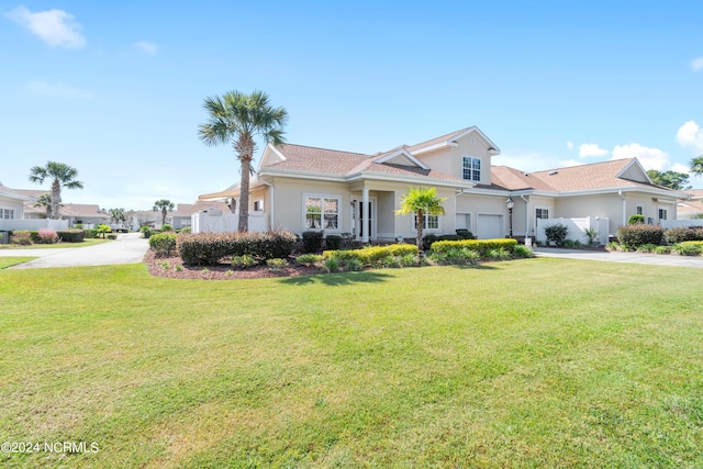 view of front facade with a front yard