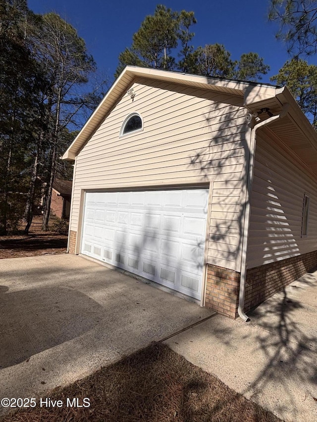 view of garage