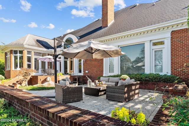 view of patio with an outdoor living space