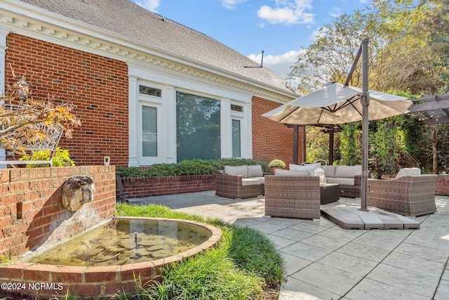 view of patio with outdoor lounge area