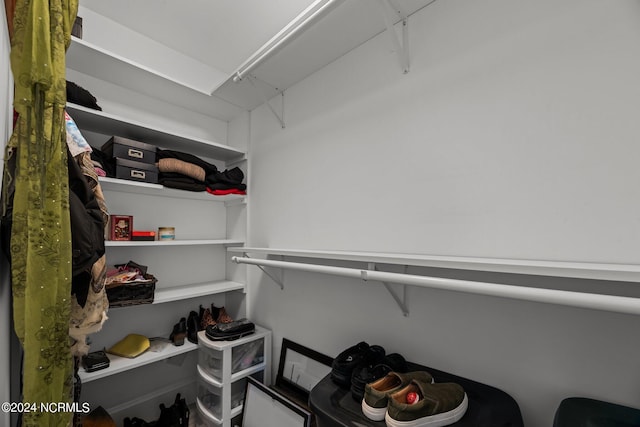 view of walk in closet