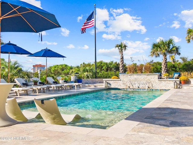 view of pool with a patio